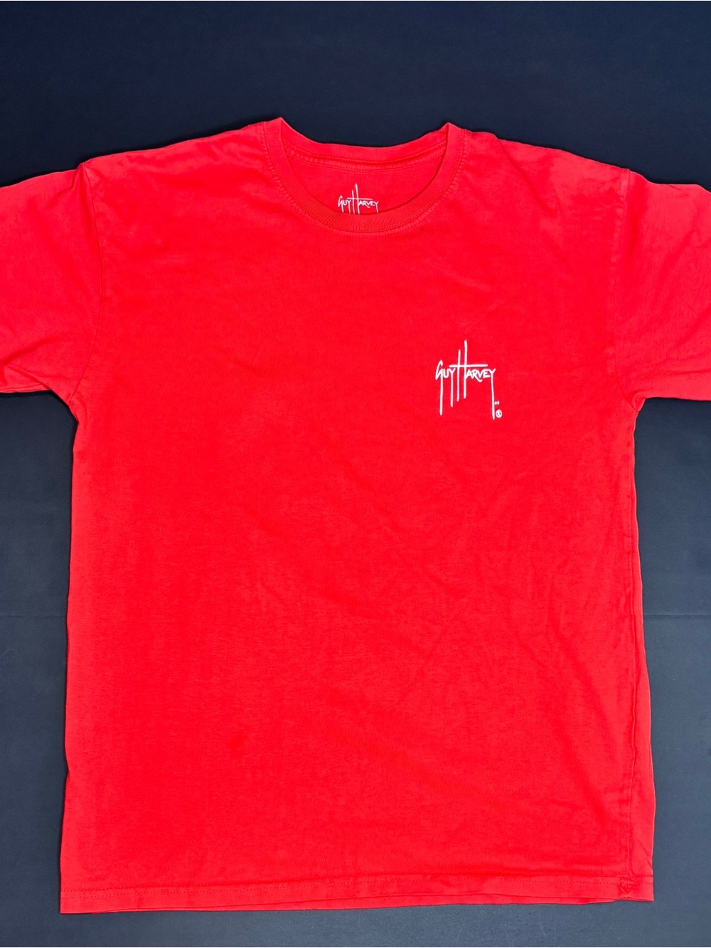 Guy Harvey Red Tee with Patriotic Marlin Graphic Men's Medium Summer Fun - Picture 3 of 6